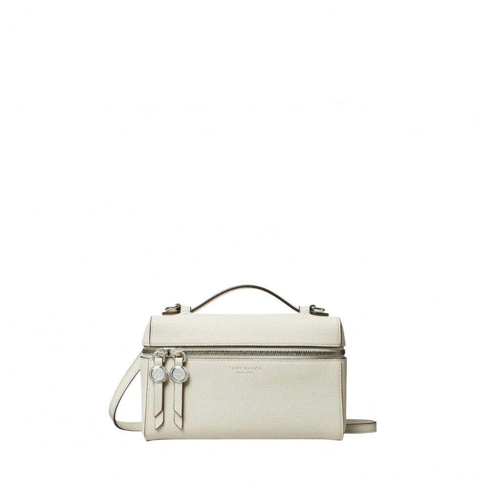 NEW TORY BURCH romy slim top handle bag in light cream